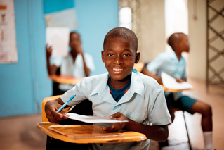 student sitting at desk