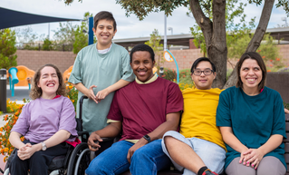 group of friends with disabilities